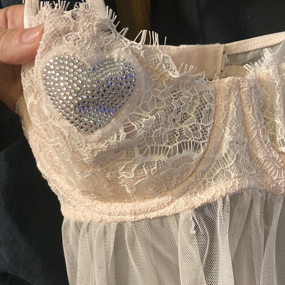 Victoria's Secret Pink Lace Heart-Embellished Intimate